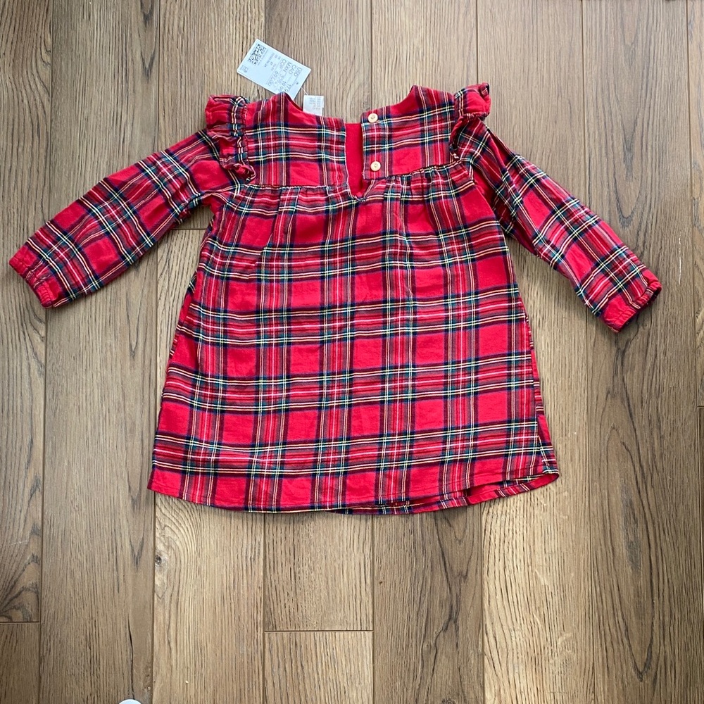 H&M | Red Plaid Ruffle Dress - Picture 3 of 3